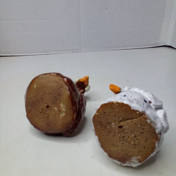 Handmade Ceramic Chicken Rooster Decor 4" Whimsical Big Eyes Lot 2 Countrycore - Picture 11 of 12